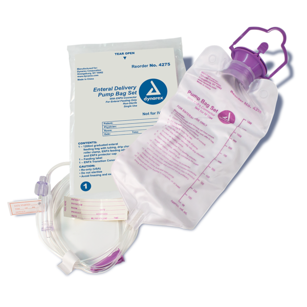 Dynarex Enteral Delivery Pump Bag Set with ENFit connector 4275